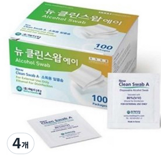 메디탑 뉴클린스왑 에이 알콜솜, 100개입, 4개