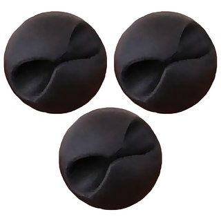 萬用電線固定器 Set 30 (圓型), 圓型 黑色, 3包