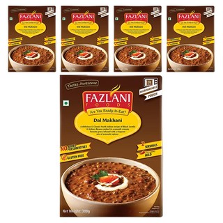 FAZLANI 黑扁豆咖喱風味即食包, 無麩質, 無添加防腐劑, 300g, 5包