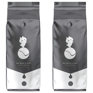 MR.BEAN&AFEI 豆豆先生與他的阿肥 耶加果丁丁莫夏咖啡豆一磅, 咖啡豆(無研磨), 450g, 2包
