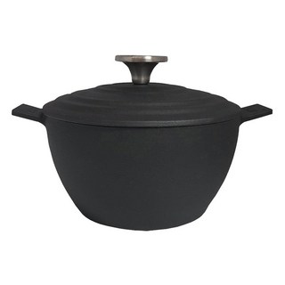 JMT 鑄鐵琺瑯湯燉鍋, 黑色, 1個, 18.5cm
