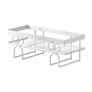 費歐家 單層 圓環雕花馬桶水箱置物架, 1個, 白色