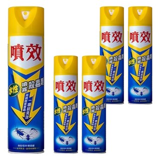 噴效 水性噴霧殺蟲劑, 600ml, 5瓶