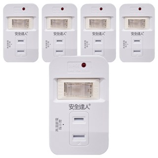 安全達人 1開3插 2P插座 防雷突波指示燈 過載自動斷電開關 台灣BSMI驗證通過, 白色, 5個, 7.3cm