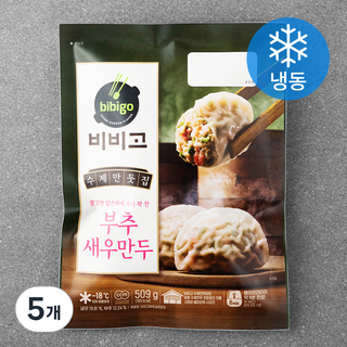 비비고 수제만둣집 부추 새우만두 (냉동), 509g, 5개