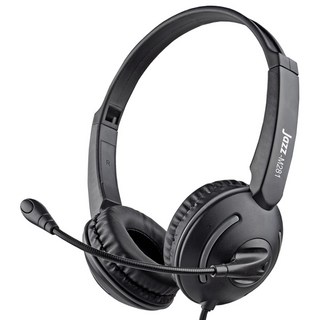 INTOPIC 廣鼎 Jazz-M281 頭戴式耳機麥克風 人體工學設計 可調式麥克風 3.5mm插針, 黑色