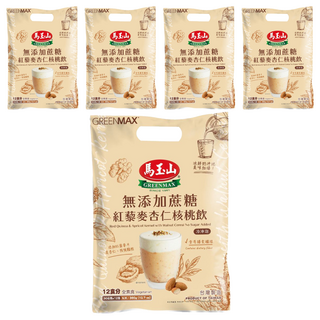 馬玉山 無添加蔗糖紅藜麥杏仁核桃飲, 30g, 12包, 5袋