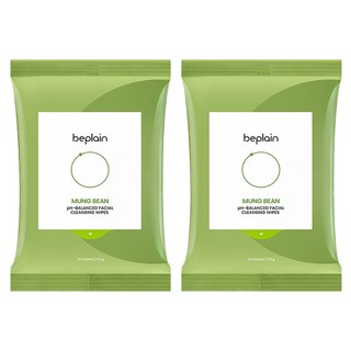 [비건뷰티] 비플레인 녹두 약산성 클렌징 티슈, 20매입, 2개