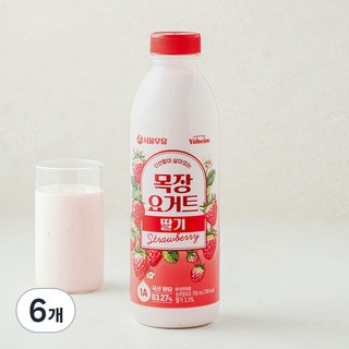 서울우유 신선함이 살아있는 목장요거트 딸기, 750ml, 1개입, 6개