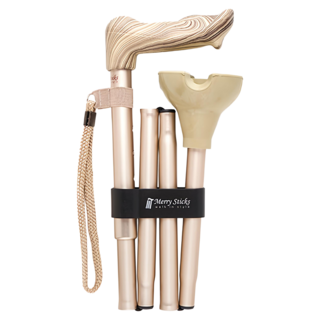 Merry Sticks 悅杖 自立式人體工學左手用手杖, 香檳金, 1支