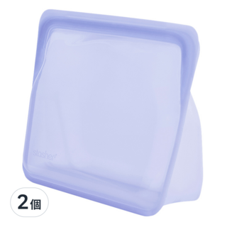 stasher 站站 矽膠密封袋 Pinch-loc專利密封技術 100%食品級白金矽膠 耐高溫至218°C 耐低溫至-40°C, 21.59 x 17.78 x 8.89cm, 1個, 2個