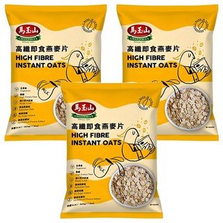 馬玉山 高纖即食燕麥片, 500g, 3包