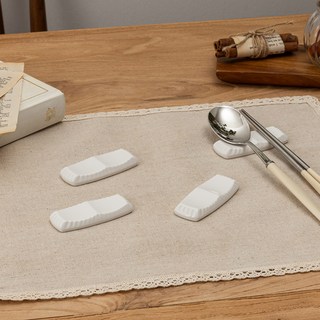 윤도자기 순백 수저받침, 화이트, 4개