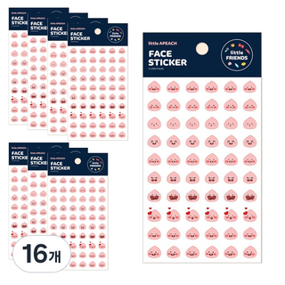 KAKAO FRIENDS Little Friends臉部貼紙, 桃子, 16個