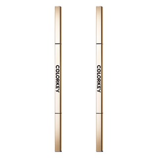 COLORKEY 珂拉琪 小金筷立體持久防水眉筆 日本進口色粉, 大地褐, 2個