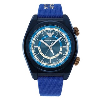 엠포리오아르마니 남성용 페데리코 듀얼 타임 나토 시계 + 쇼핑백 AR11564