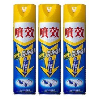 噴效 水性噴霧殺蟲劑, 600ml, 3瓶
