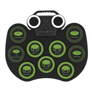 KONIX D600 手捲電子鼓 7mm 加厚鼓面 7種鼓組風格 2000mAh超強續航, 438 x 340 x 40mm, 1個