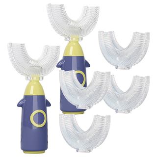 JAR 嚴選 萌趣火箭幼兒U型牙刷 + 刷頭*2, 紫色, 1組, 2套