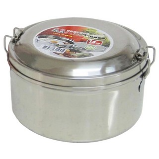 SUNG HSIANG 松鄉 304雙層圓型便當盒 14cm 分隔食物 304不鏽鋼材質 安全無毒 耐用易清洗, 銀色, 1個