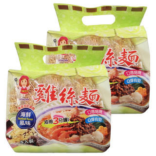 譽方媽媽 雞絲麵 海鮮風味 5入, 300g, 2袋