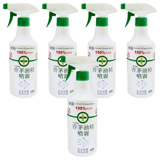 國衛 香茅油精噴霧 100%極濃縮 天然萃取 居家保健 環境清潔, 500ml, 5瓶