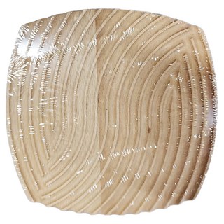 KUIBAO 快豹生活 水波紋木質托盤 原木小菱形, 咖啡色