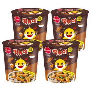 오테이스트 핑크퐁 아기상어 떡볶이 고소한 짜장맛, 116g, 4개