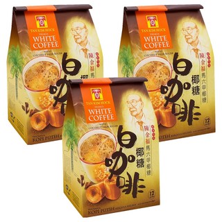 TAN KIM HOCK 陳金福 南洋風味馬六甲椰糖白咖啡 三合一 480g, 40g, 12包, 3袋