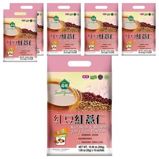 薌園 紅豆紅薏仁粉, 多榖多健康、營養好滋味, 富含膳食纖維並去除糖份, 300g, 6袋