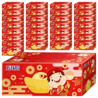 五月花 面紙 吉利財神, 1入, 100盒