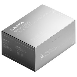 HAOFA 氣密型N95立體醫療口罩 M, 30片, 1組, 杏子灰