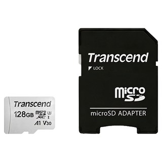 Transcend 創見 TF microSDXC 300S 記憶卡 附轉卡 防水IPX7 耐極端溫度 防靜電 防X光 防震, 128GB, 1組