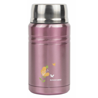 GOZENBO 御膳坊 悶燒真空食物罐, 花蝶 桃粉色, 750ml, 1個
