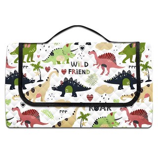 超聲波三層厚防水野餐墊, 恐龍世界, 150 x 200cm