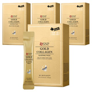 Snp 黃金膠原蛋白晚安面膜隨身包, 4ml, 80條