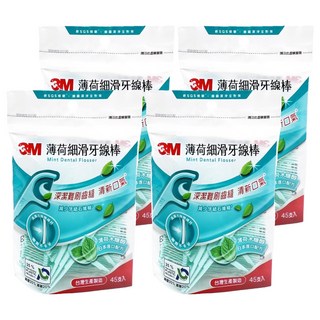 3M 細滑牙線棒 薄荷木醣醇, 16mm, 45支, 4包