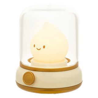 E.B. MADE 超萌煤油小燭火音效拍轉燈, 奶油黃