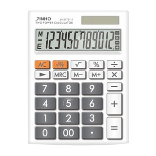 JINHO 京禾 12位元 雙電源大按鍵大面板計算機, 白色, 1台