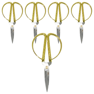 Life 徠福 鍍金龍鳳剪刀 173mm, 金色, 5支