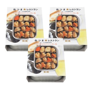 K&K 白酒煮淡菜, 日本產高品質罐頭食品, 零嘴下酒菜, 95g, 3罐