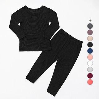 unifriend 童款素色發熱保暖9分袖內搭衣褲套裝