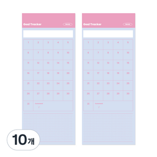 리코즈 데이투데이 메모패드 골트래커, 혼합색상, 50매, 10개