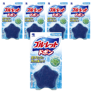 小林製藥 星星藍流馬桶清潔錠 清除黑斑和臭味 持續清潔 4-8 週, 60g, 5個