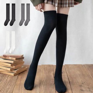 Edelin 棉質修身長版及膝襪組, 黑色 + 灰色 + 白色, 3個