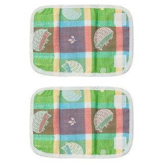 New Star 明日之星 四層紗揹帶磨牙口水巾, 繽紛森林小刺蝟 白色, 2條