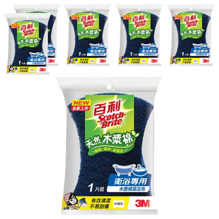 3M Scotch-Brite 百利 衛浴菜瓜布 木漿棉, 6片, 1入