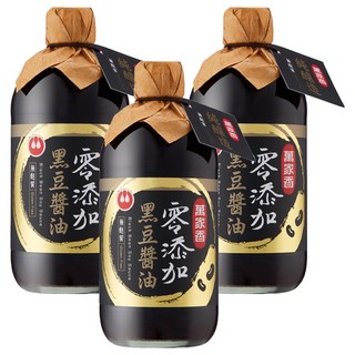 萬家香 零添加黑豆醬油 無麩質 不含糖分, 450ml, 3瓶