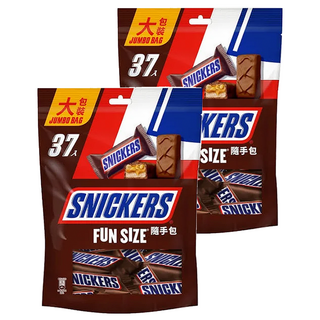 SNICKERS 士力架 花生巧克力 隨手包, 多層次有嚼勁口感, 香氣與美味完美交織, 666g, 2袋