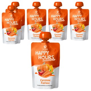 HAPPY HOURS 生機纖果飲 (蘋果+南瓜+胡蘿蔔), 100%生機水果製成, 不添加水、糖、保存劑, 不含麩質、人工糖精、防腐劑, 方便攜帶, 100g, 6包